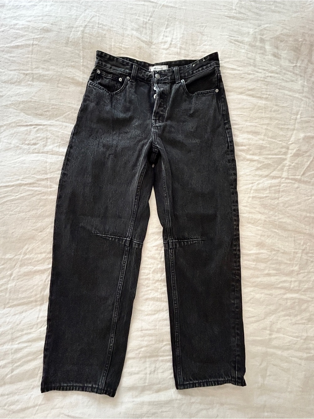 Madewell Black The Darted Barrel Jean